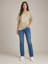 T-Shirt With Fingerprint Graphic - Beige Video