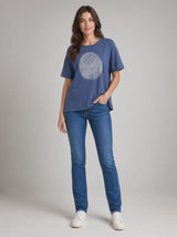 T-Shirt With Fingerprint Graphic - Navy Video