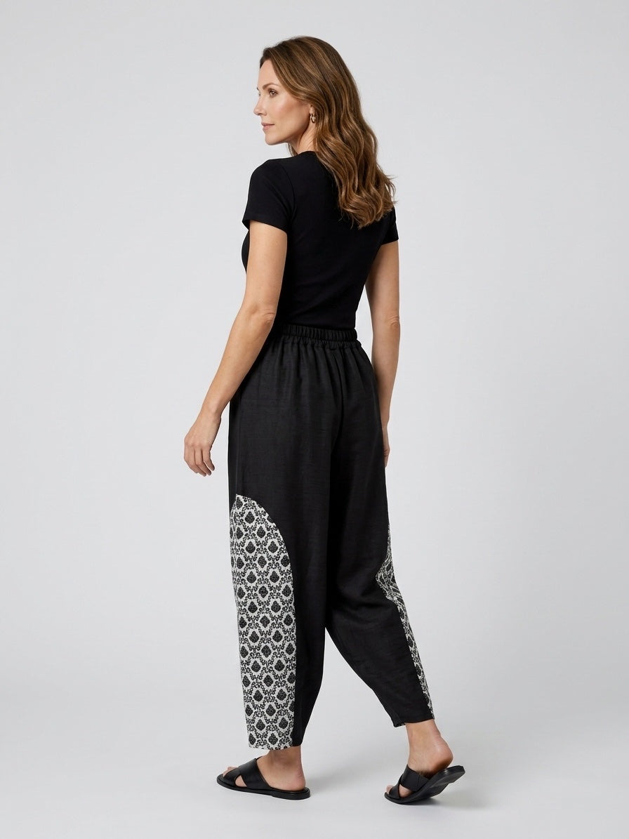 Statement Panel Trousers - Black (2)