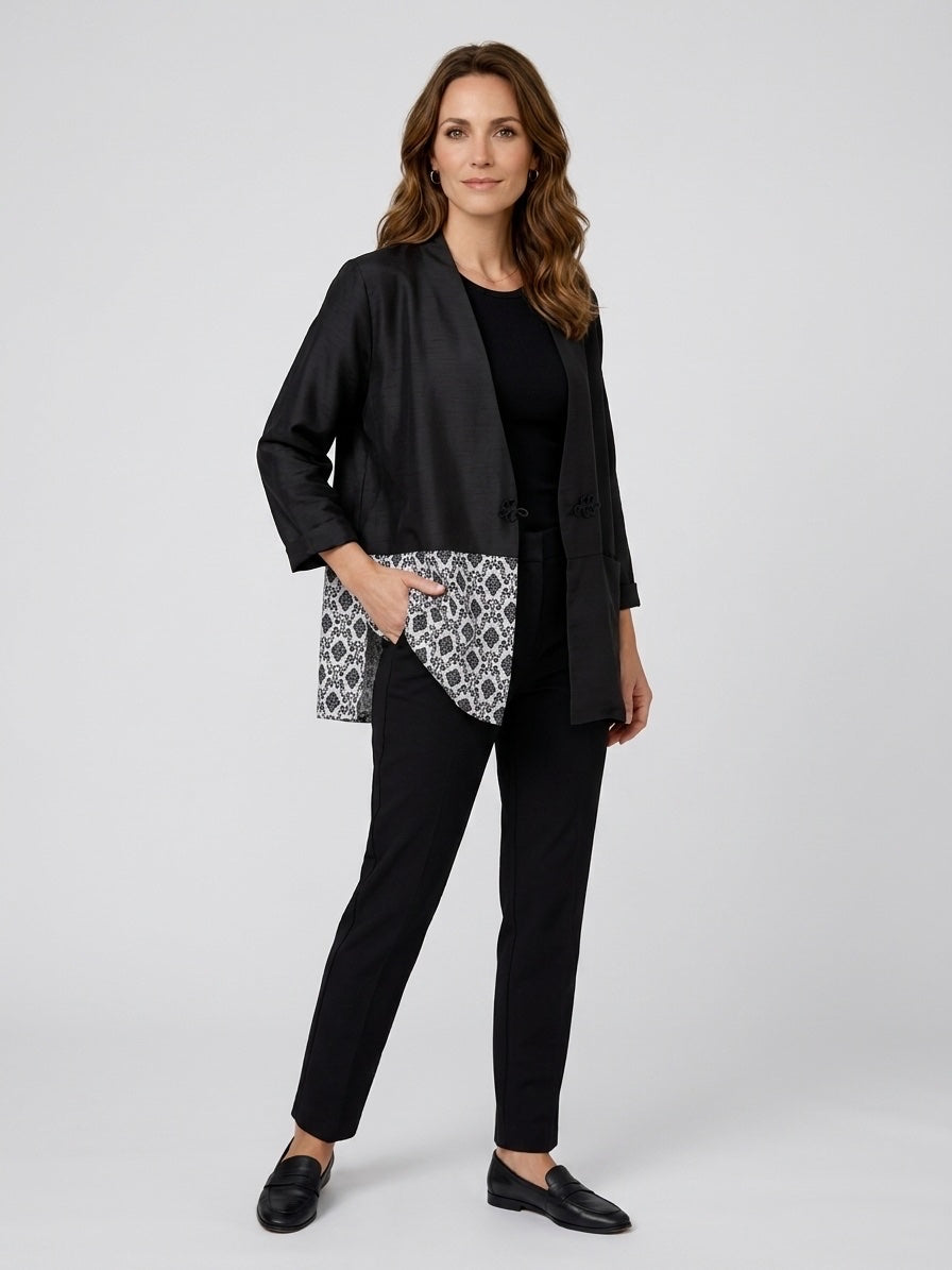 Layered Effect Jacket - Black