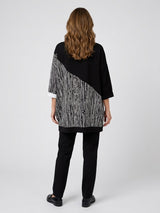 Abstract Stripe Panel Tunic Top - Black (2)