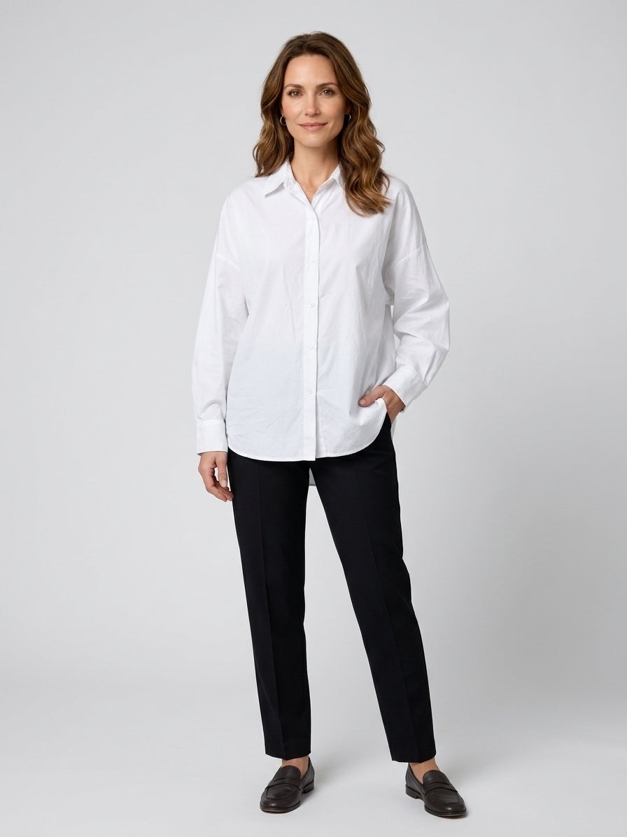 Cotton Poplin Shirt - White