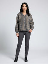 Check Hooded Jacket - Light Blue