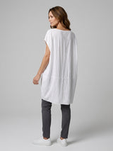 Asymmetric Drawstring Tunic - White (2)